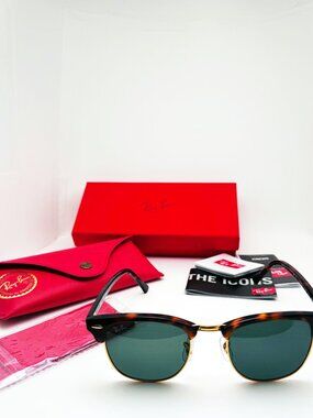 Ray-Ban RB3016 ClubMaster Tortoise Gold /Green Sunglasses